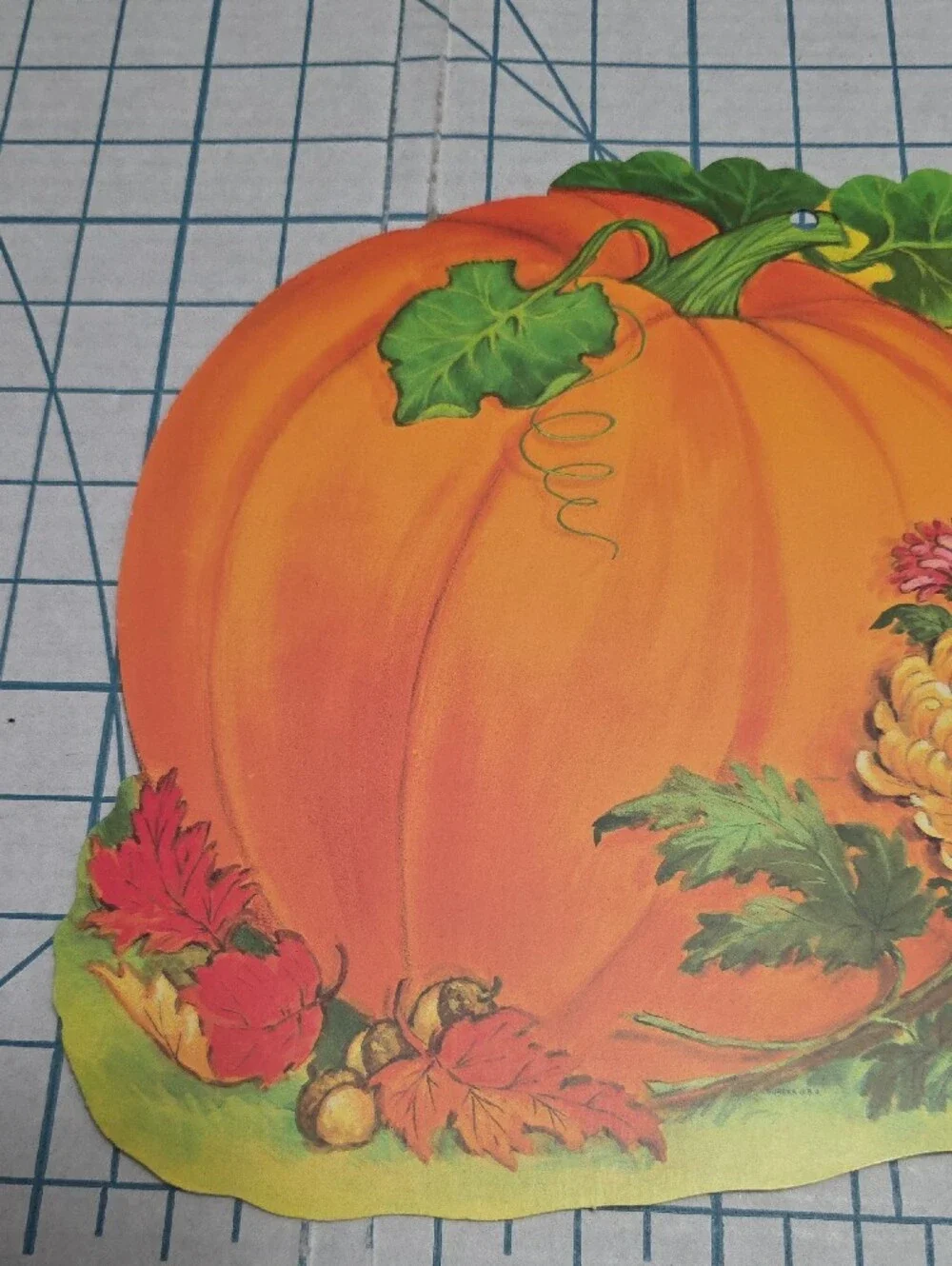 Orange Pumpkin Floral Wall Decor Die Cut, 13